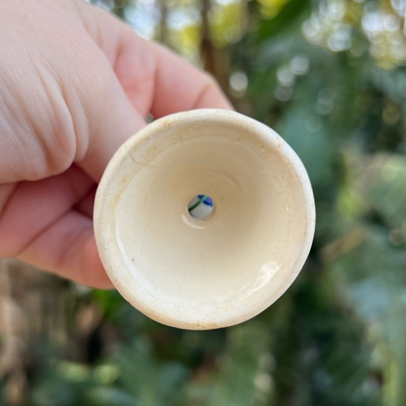 Polish Pottery Mini Bell Ornament Blue & White Floral Ceramic Handcrafted Decor - Picture 4 of 8